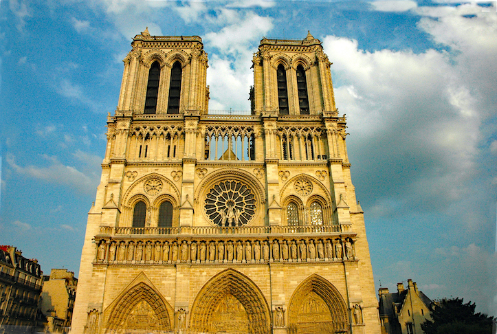 Notre Dame Cathedral in late afternoon sun - Paris